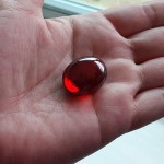 KG-106 Oval Scarlet Red NAGA EYE or Manee Naka, Phraya Nak, Naga Cave Crystal Thai-Laos talisman Magic Power of wealth Buddha Amulet 